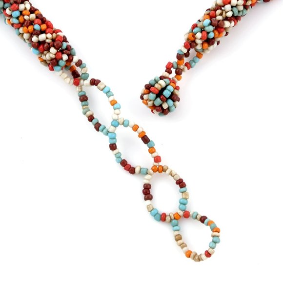 Multi Color Seed Bead Necklace and Bracelet Set - Picture 5 of 5
